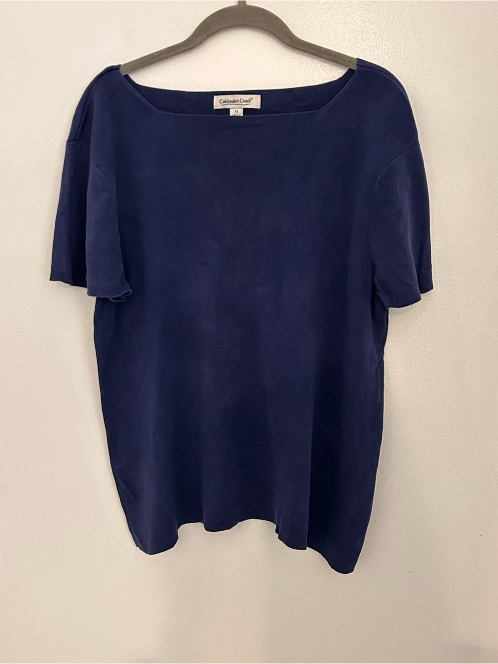 Coldwater Creek Blue Short Sleeve Scoop Neck Top